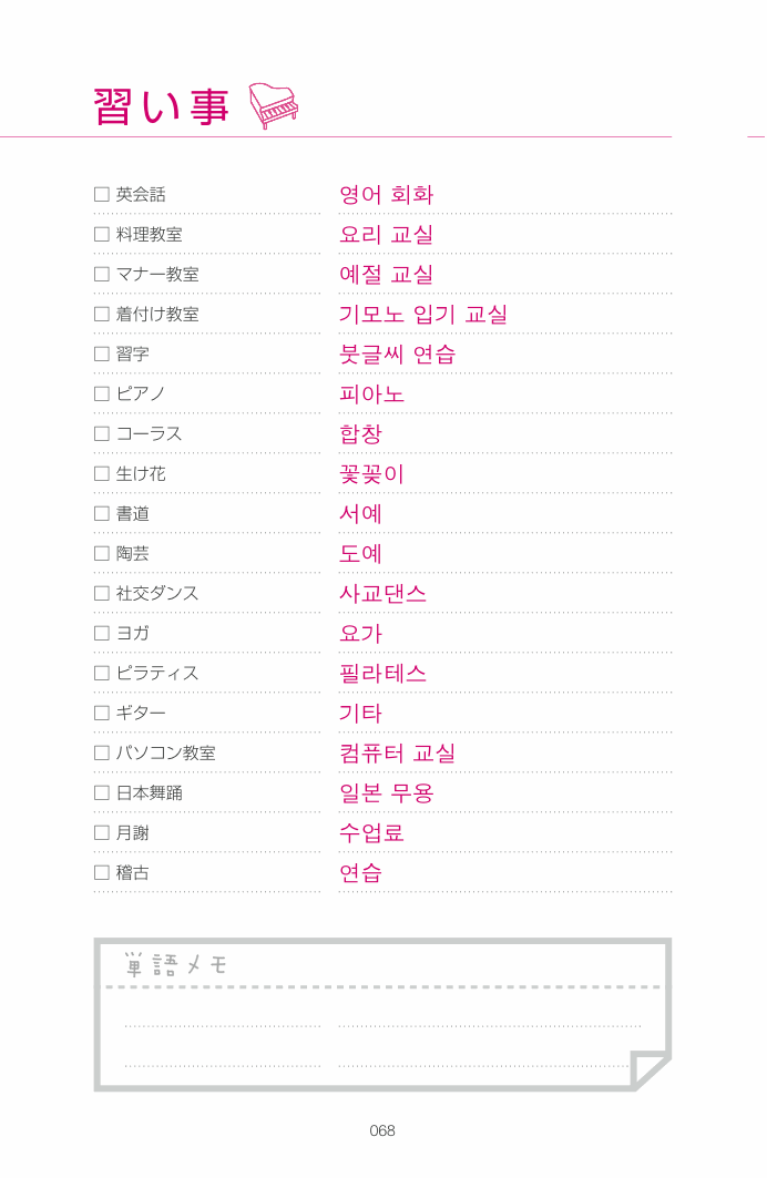 Hana編集部 直伝 韓国語が上達する手帳の書き方 Br 第１回 プライベートの予定を書き込む 韓国語が上達する手帳の書き方 韓国語 のhana